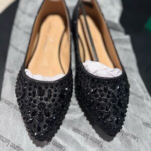Lauren Lorraine Black Embellished Flats